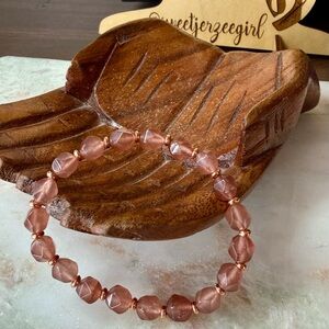 Faceted Strawberry Quartz Stone of Love & Joy Gemstone Bracelet
